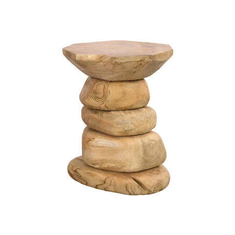 Tavolinë Anësore PETRA me Dru Teak të Ricikluar