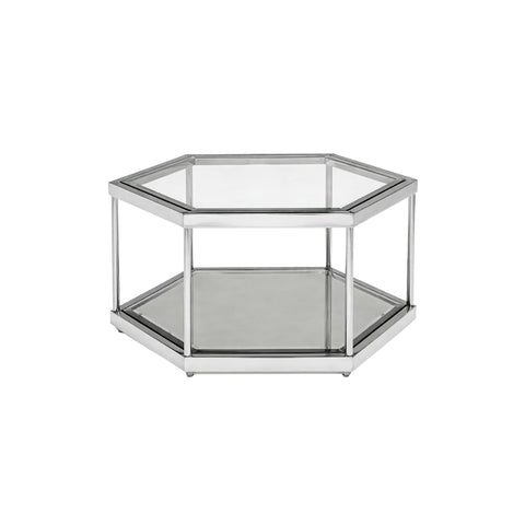 Tavolinë HEXA Silver me Inoks & Xham