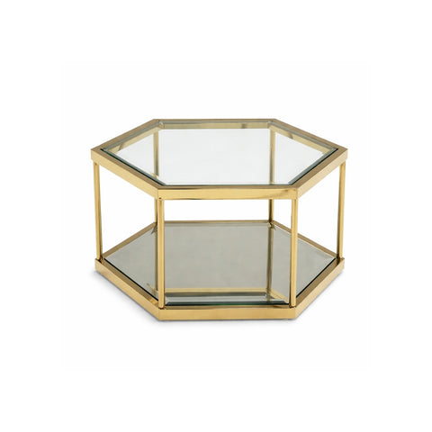 Tavolinë HEXA me Inoks Gold & Xham
