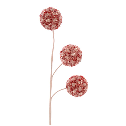 DEGË ME SFERA TË KUQE TË MBULUARA ME DËBORË