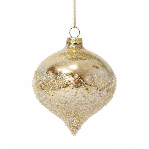 Ornament gold me xixa – dekor Krishtlindjesh, 8x8x8 cm