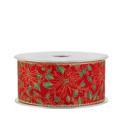 RED RIBBON WITH POINTS 7cm x 9M