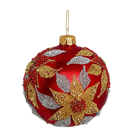 RED TOP WITH GOLD &amp; SILVER STONES
