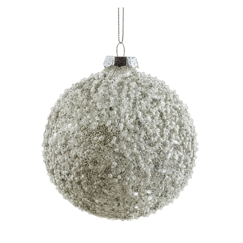 TOP WITH SILVER GLITTER AND WHITE BEADS S