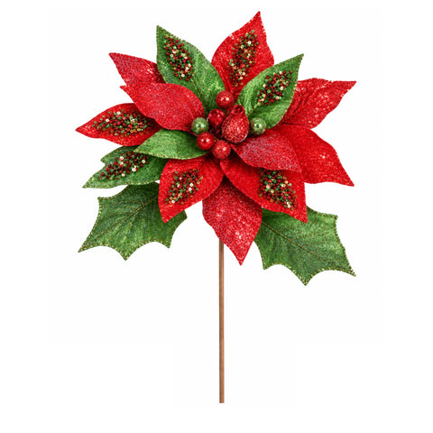Lule poinsete e kuqe & jeshile – dekor Krishtlindjesh